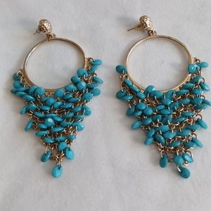 Turquoise Color Chandelier Earrings